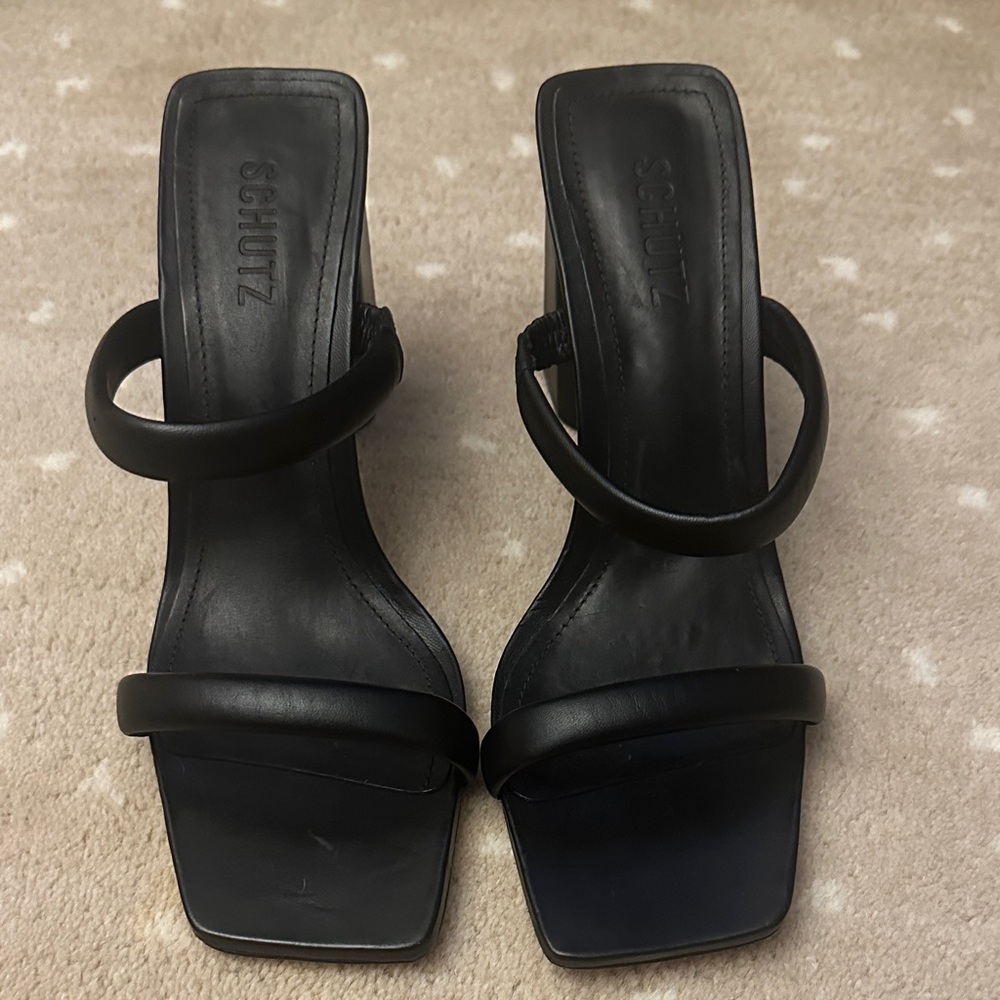 NWT, Schutz Leather High Heel Sandal, Size 9.5